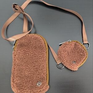 Lululemon Brown Fleece Crossbody Bag Set